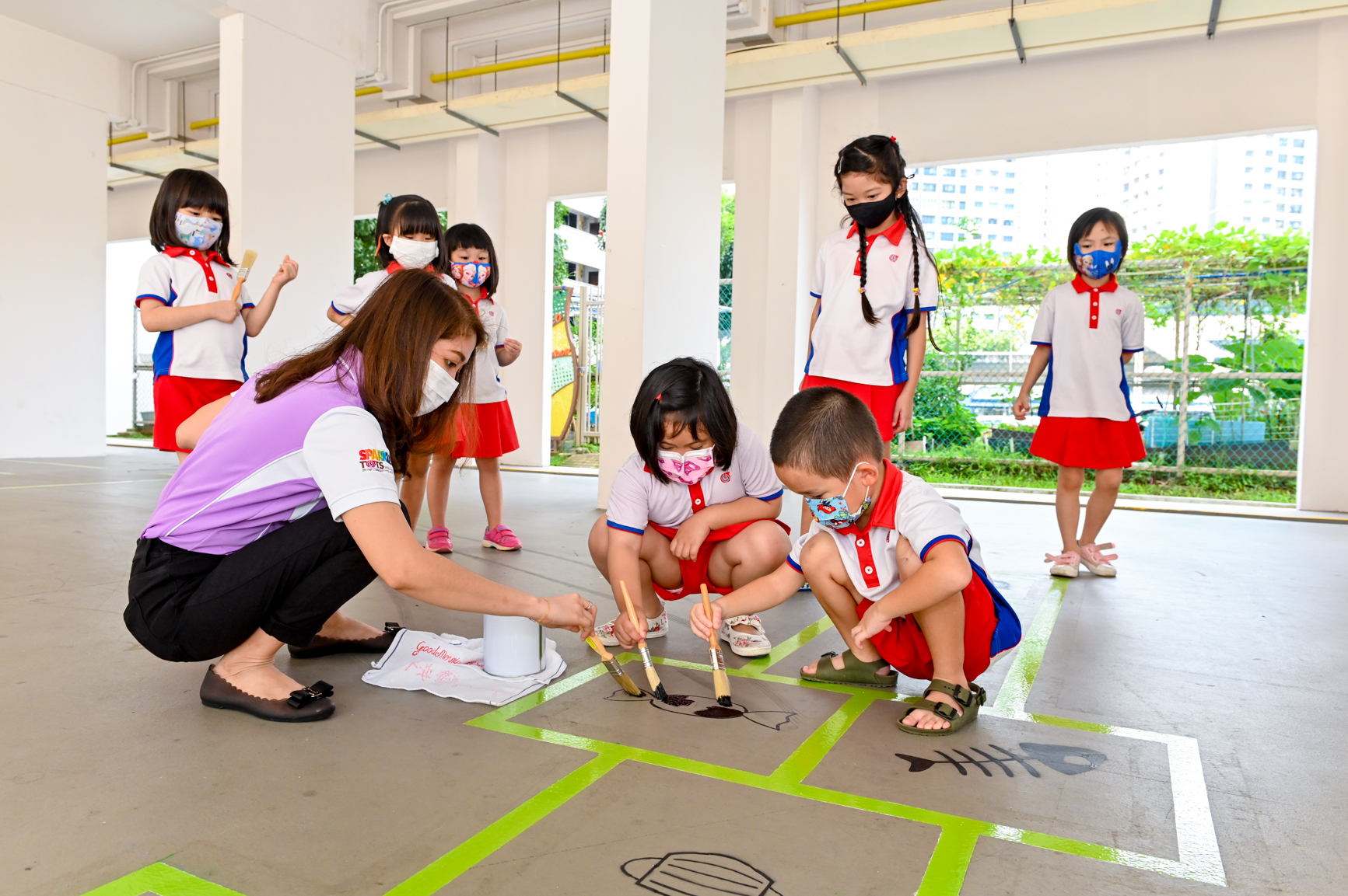 PCF children put their finishing touches to the games