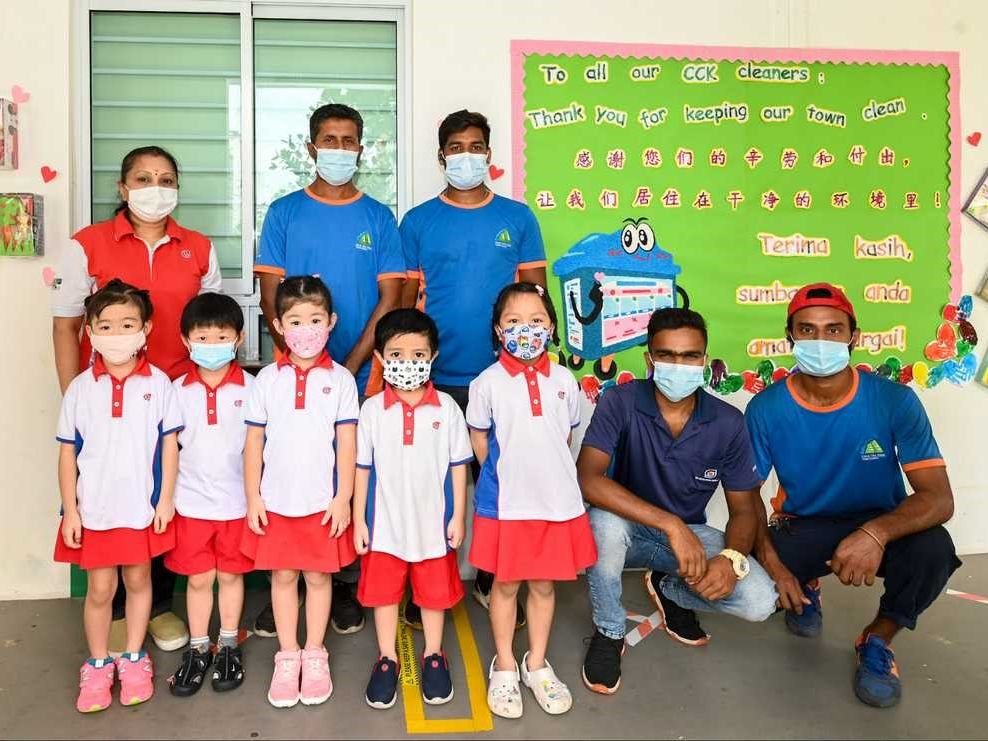 Teck Whye Lane Blk 123’s pupils showed off their Appreciation Wall.
