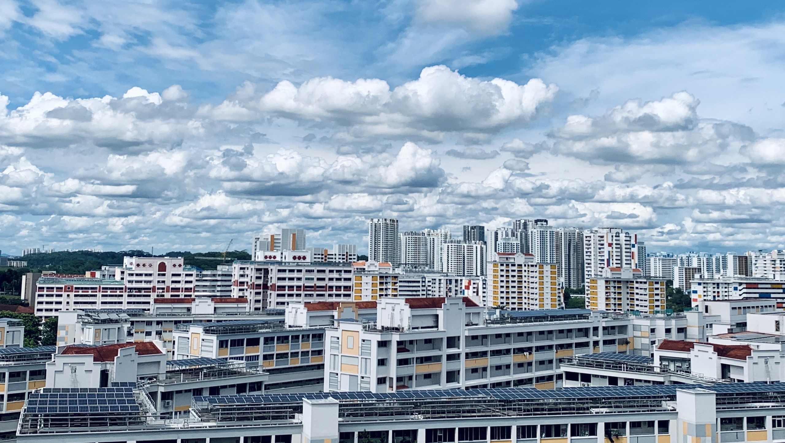 Solar panels on rooftops of flats in CCK Town are one of the ways Singapore is adopting to achieve its net zero emission goal. (Photo by Flynn Tan)