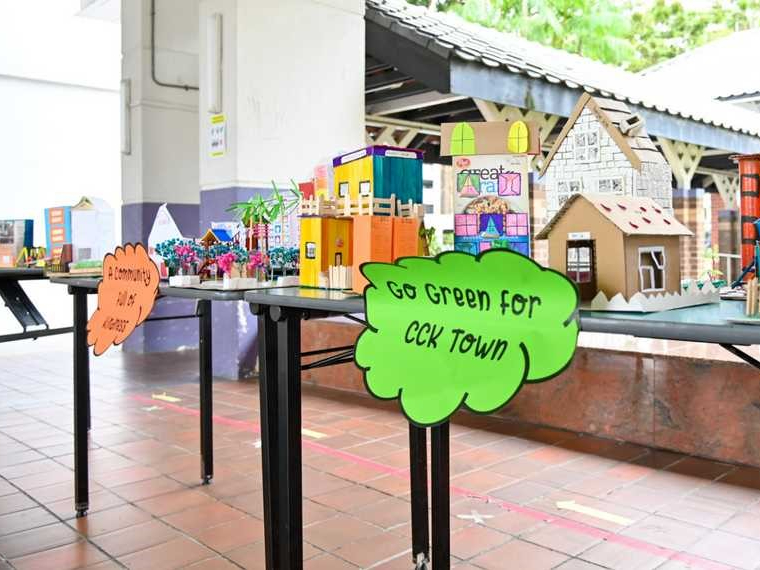 A closer look at some of the models made by preschoolers of Blk 10.